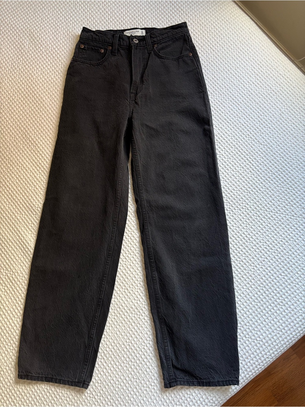 Abercrombie & Fitch Charcoal Gray High-Rise Taper Jeans